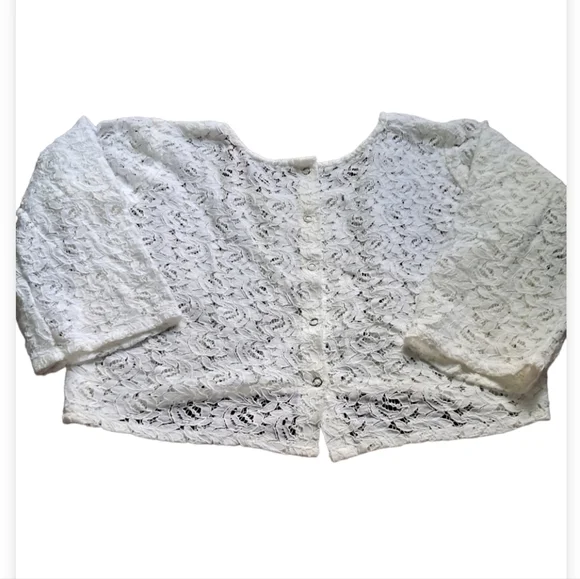Lace Cotton Shrug White - Picture 3 of 7